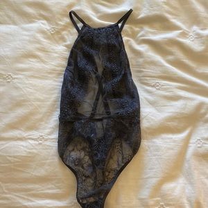 Victorias Secret Size XS Gray Lace Bodysuit - Lingerie